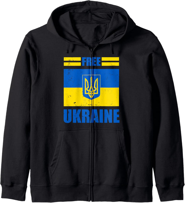 Free Ukraine Statement für Menschenrechte Freiheit Frieden Kapuzenjacke