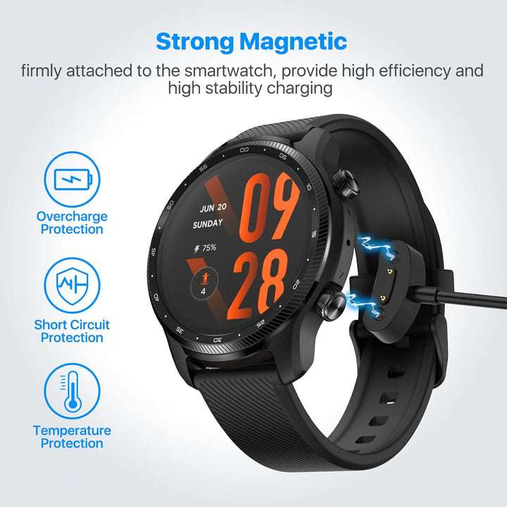 Ticwatch Pro 5/Pro 3 Ultra/Pro 3/E3 Ladekabel Ersatz-Ladekabel Magnetisches Ladegerät Pro 5/Pro 3 Ul