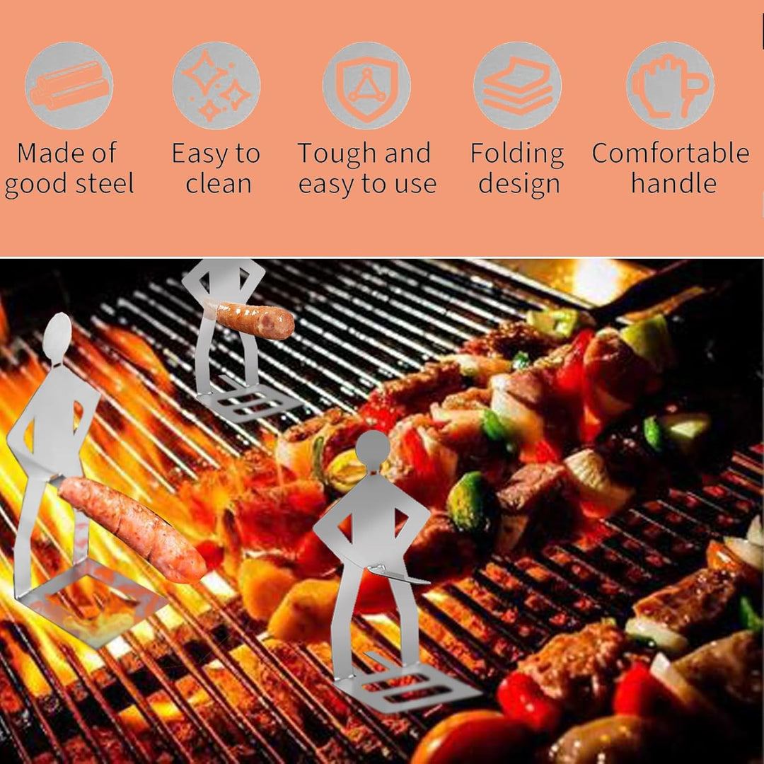 3 Stück Grill Wursthalter Aus Edelstahl Grillzubehör Lustiger Wursthalter Grill Kreativer Wurstständ