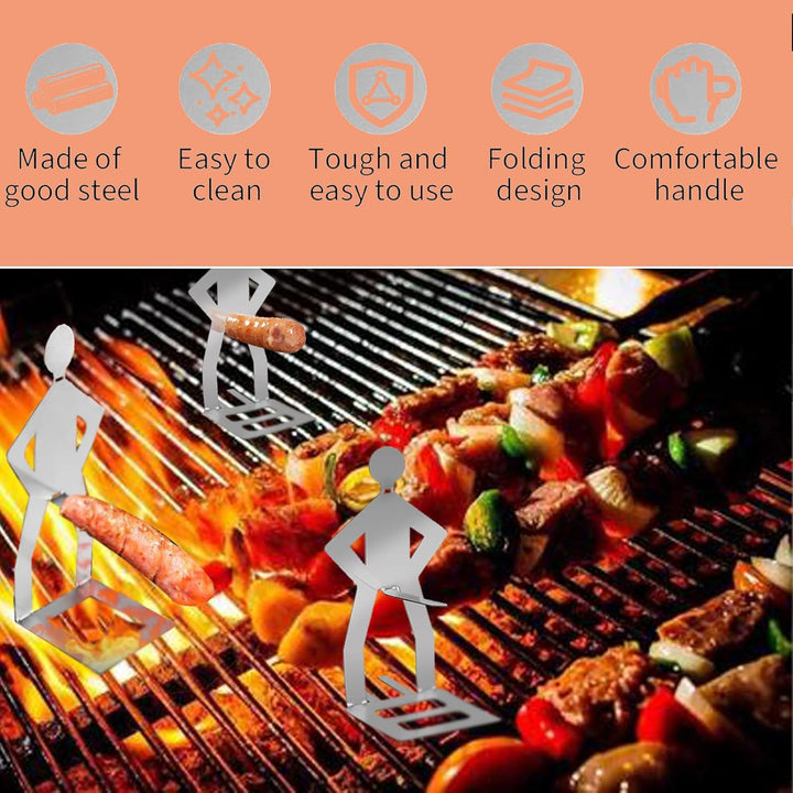 3 Stück Grill Wursthalter Aus Edelstahl Grillzubehör Lustiger Wursthalter Grill Kreativer Wurstständ
