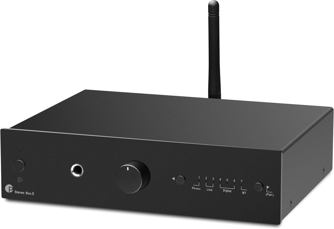 Pro-Ject Stereo Box E, Kompakter integrierter Hi-Fi-Stereo-Verstärker mit BT 5.0, Subwoofer Ausgang,