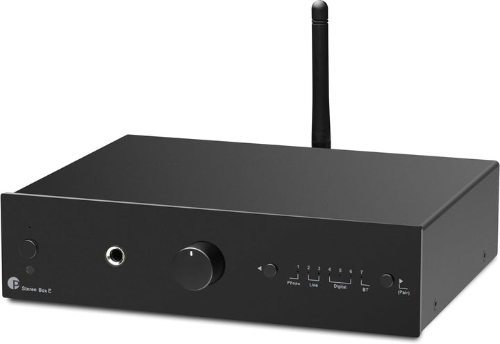 Pro-Ject Stereo Box E, Kompakter integrierter Hi-Fi-Stereo-Verstärker mit BT 5.0, Subwoofer Ausgang,