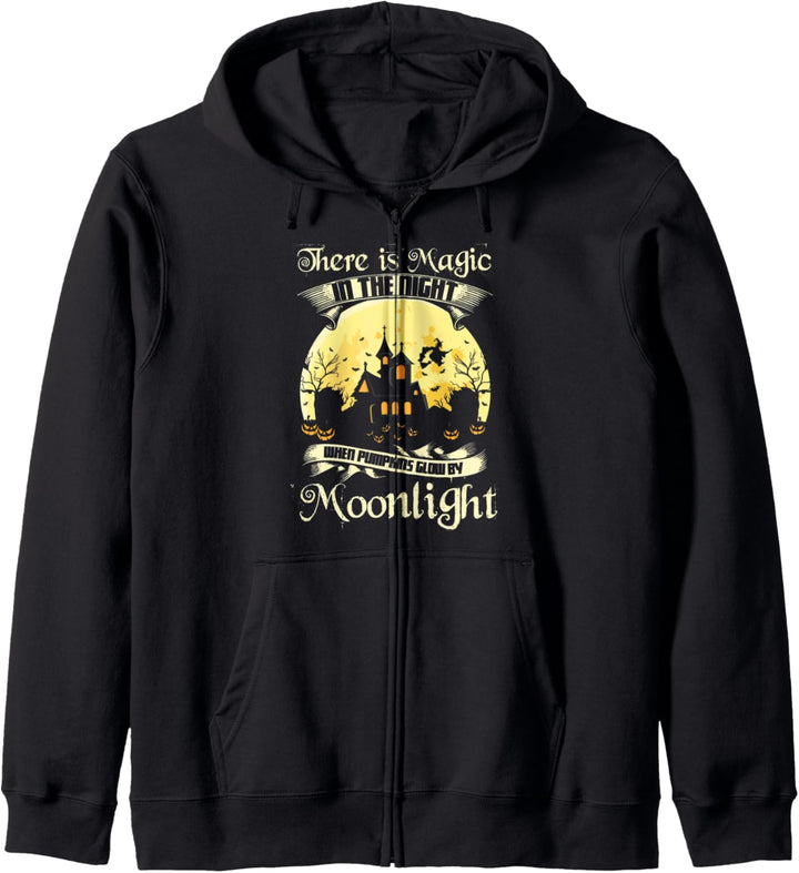 Magic In Night Pumpkins Glow By Moonlight Halloween Kapuzenjacke