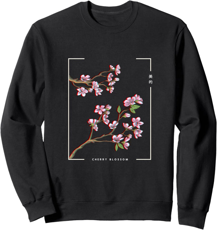 Japanese Aesthetic Vaporwave Cherry Blossom Glitch Anime Sweatshirt