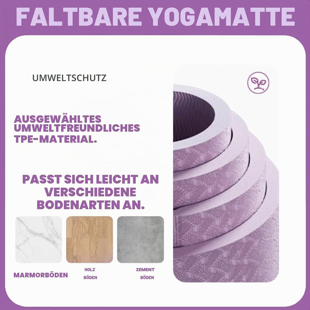 Faltbare Yogamatte Reise Leicht 183 x61x0.4 cm Reiseyogamatte Leicht Faltbar Tragbare Yoga Matte Rut