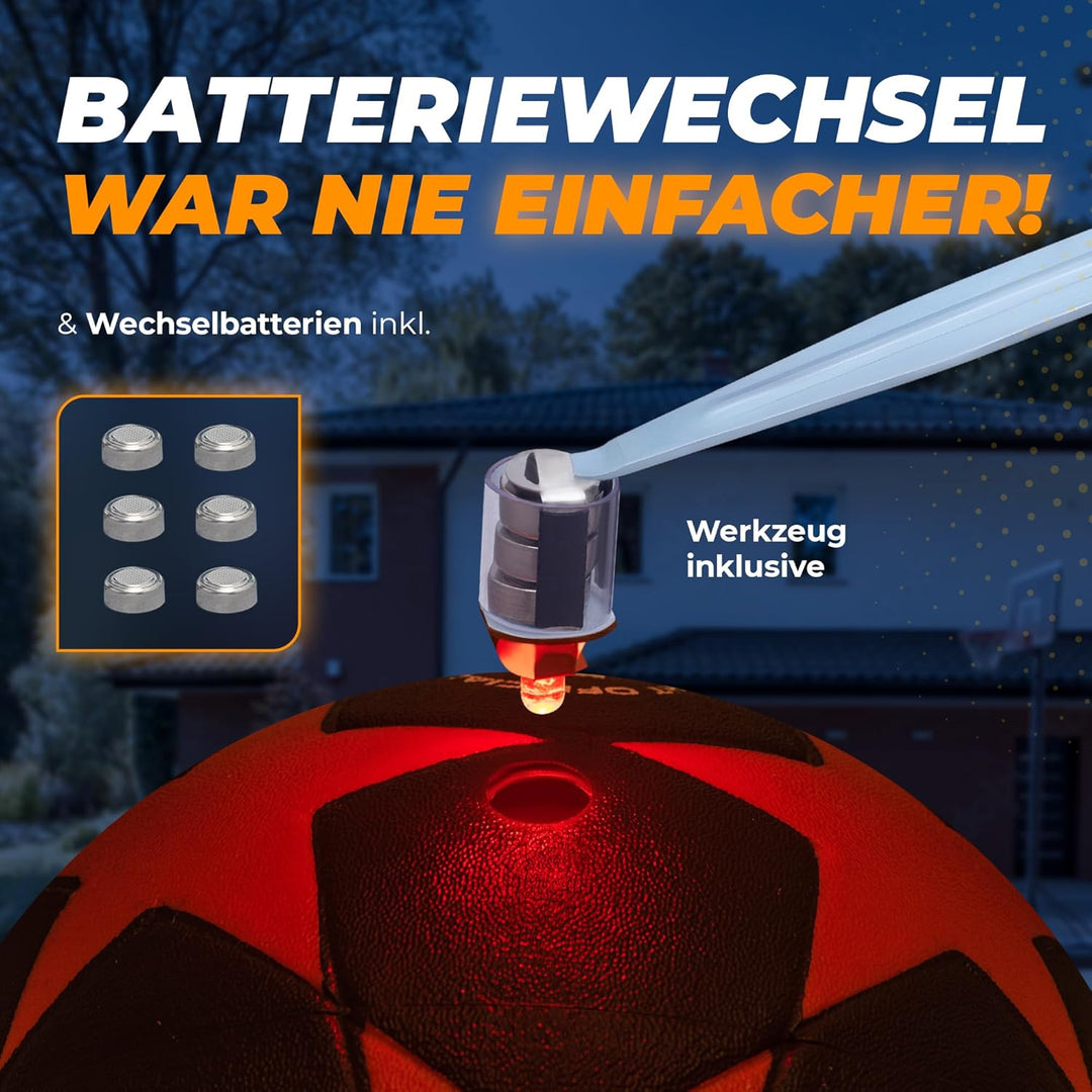 NIGHTMATCH Offizielle Grösse 5 Wasserbeständig LED Leuchtfussball - Leuchtender Fussball für Nachtsp