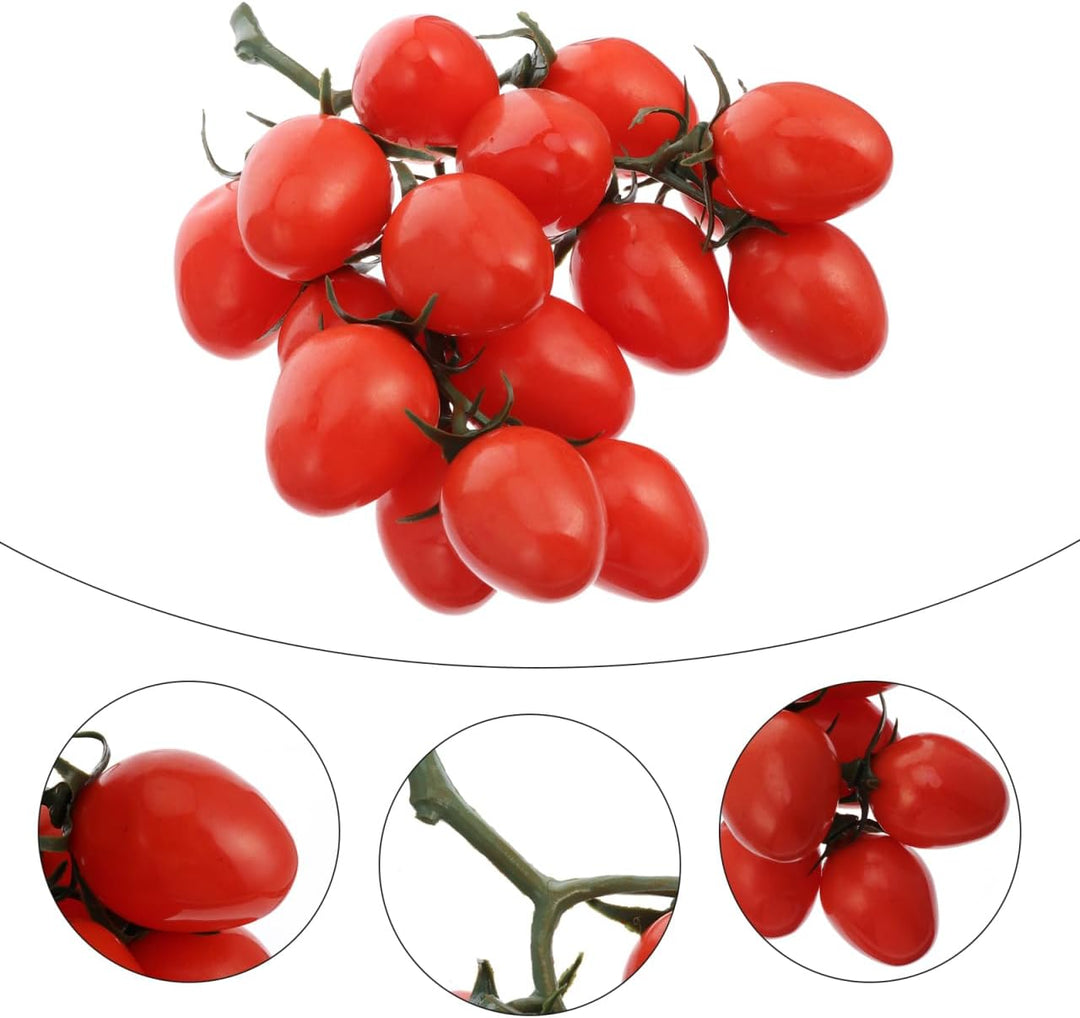 Amosfun Künstliche Tomaten Deko 5X12X5Cm Kunststoff Simulierte Kirschtomaten Rispe Für Küchen Dekora