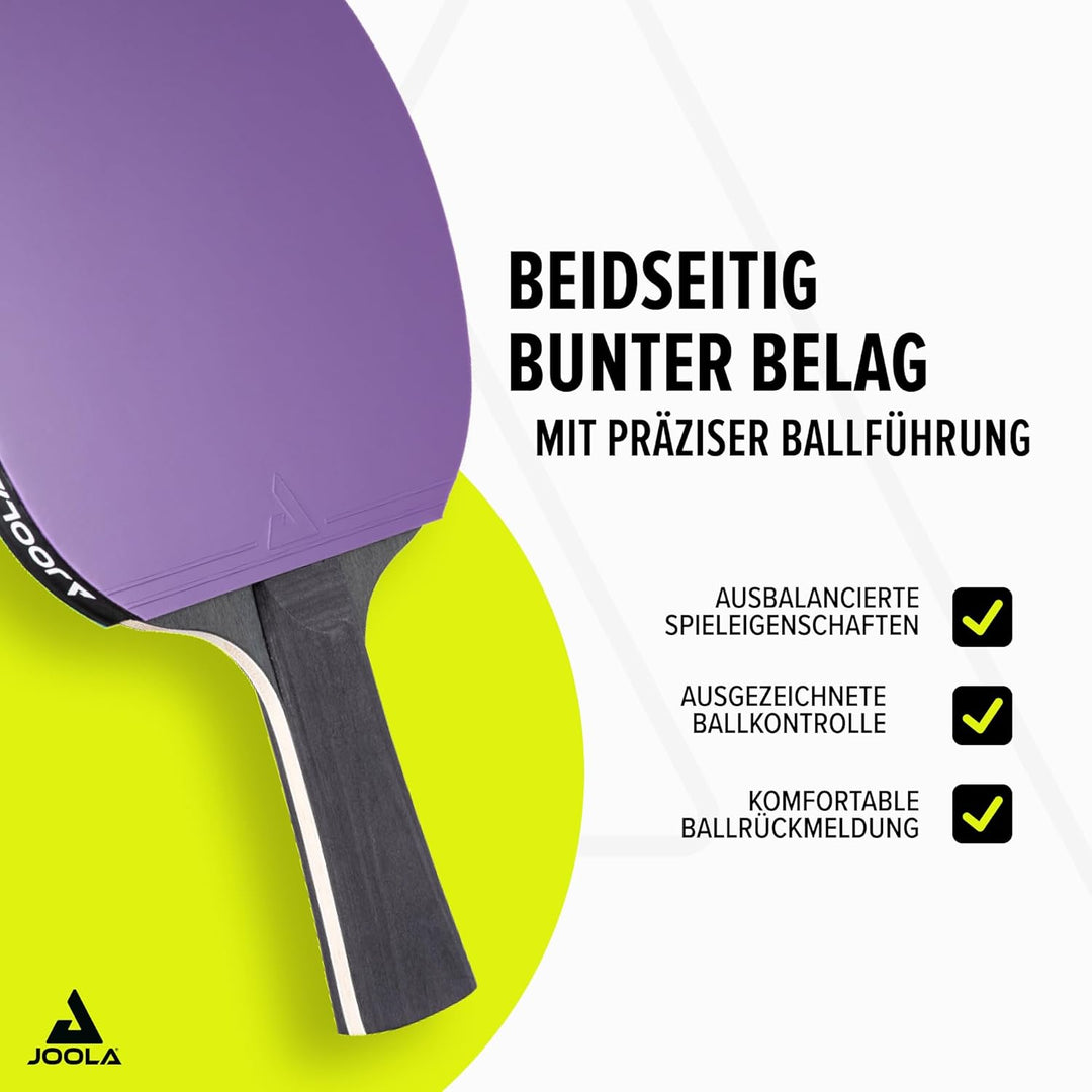 JOOLA Tischtennisschläger Set Colorato, Colorato Duo und Black&amp;White - Ideal für Familien, Anfänger