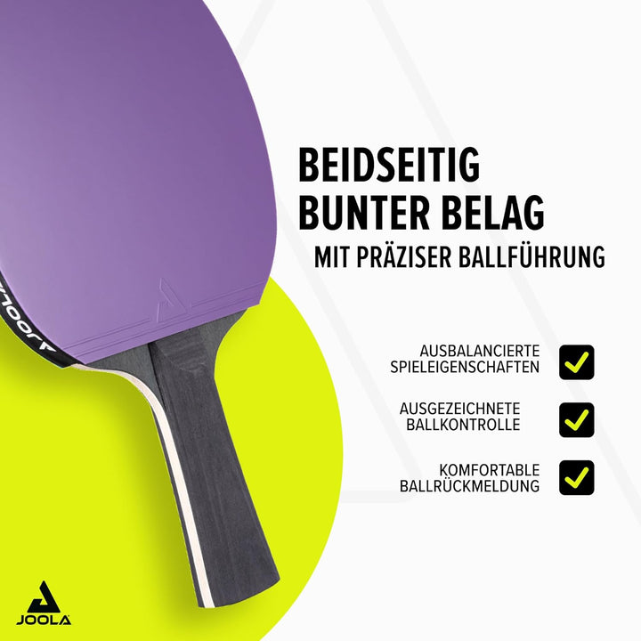JOOLA Tischtennisschläger Set Colorato, Colorato Duo und Black&amp;White - Ideal für Familien, Anfänger