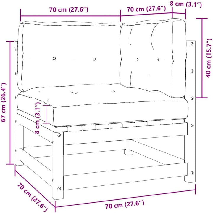vidaXL Garten Ecksofa mit Kissen, Modular Gartenmöbel, Sofa Lounge Sessel für Garten Terrasse Balkon