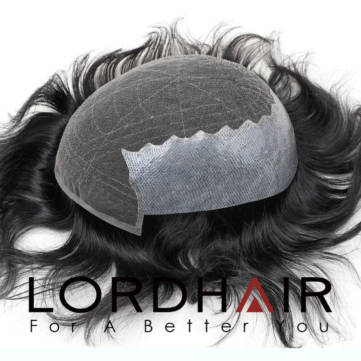Lordhair Perücke Männer,Realität Toupet,Französische Spitzen weben mit Zwei Seiten und hinter sich P