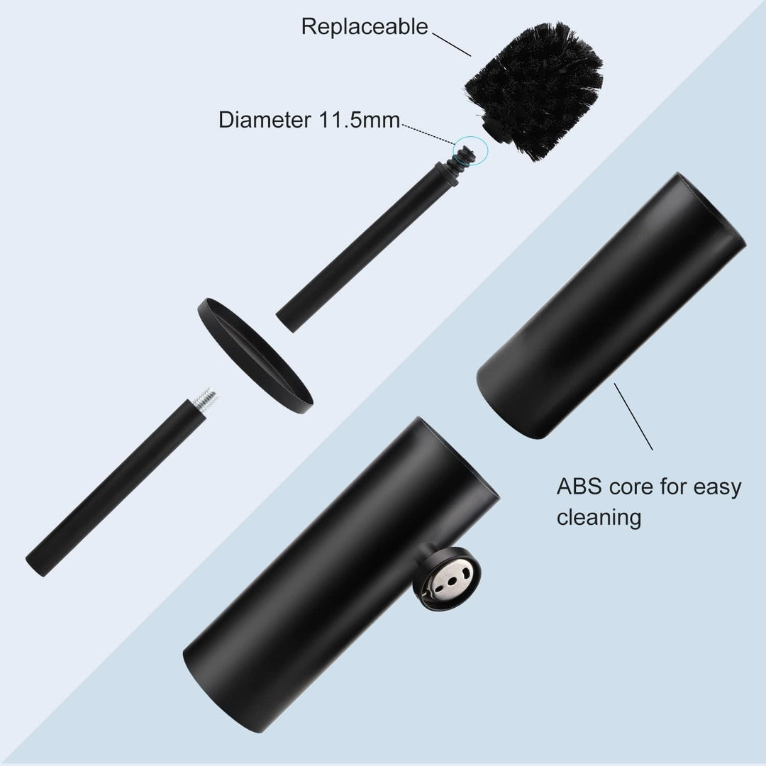 EXLECO 2er Toilettenbürste WC Bürste Set mit 2 Ersatzbürste ohne Bohren Klobürste und Edelstahl Behä