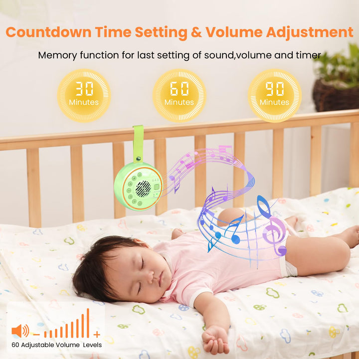 Lemnoi White Noise Machine Tragbare Einschlafhilfe Babys Geräuschmaschine weisses rauschen mit 22 be