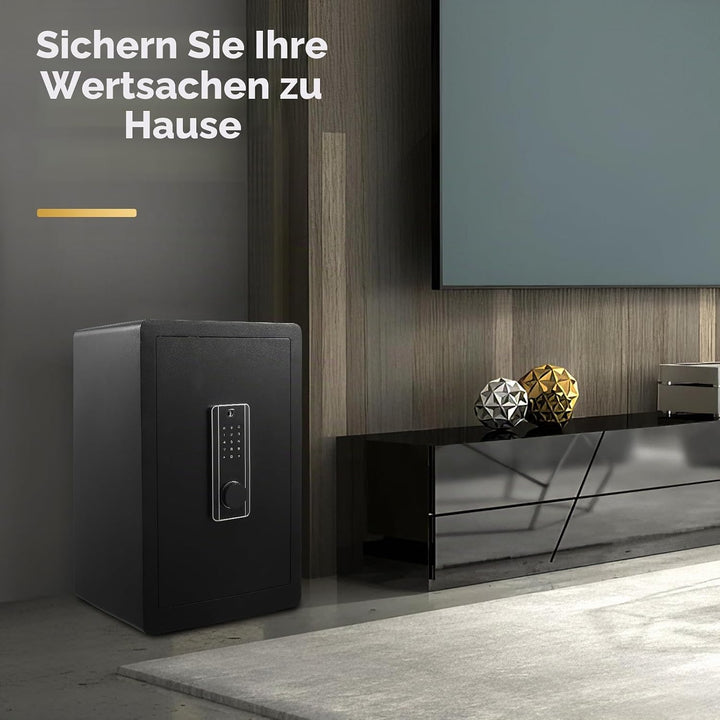 4.2 Cub Safe Tresor für Zuhause,Tresor Feuerfest Wasserdicht mit Schlüssel,Zahlenschloss,Digitaler H