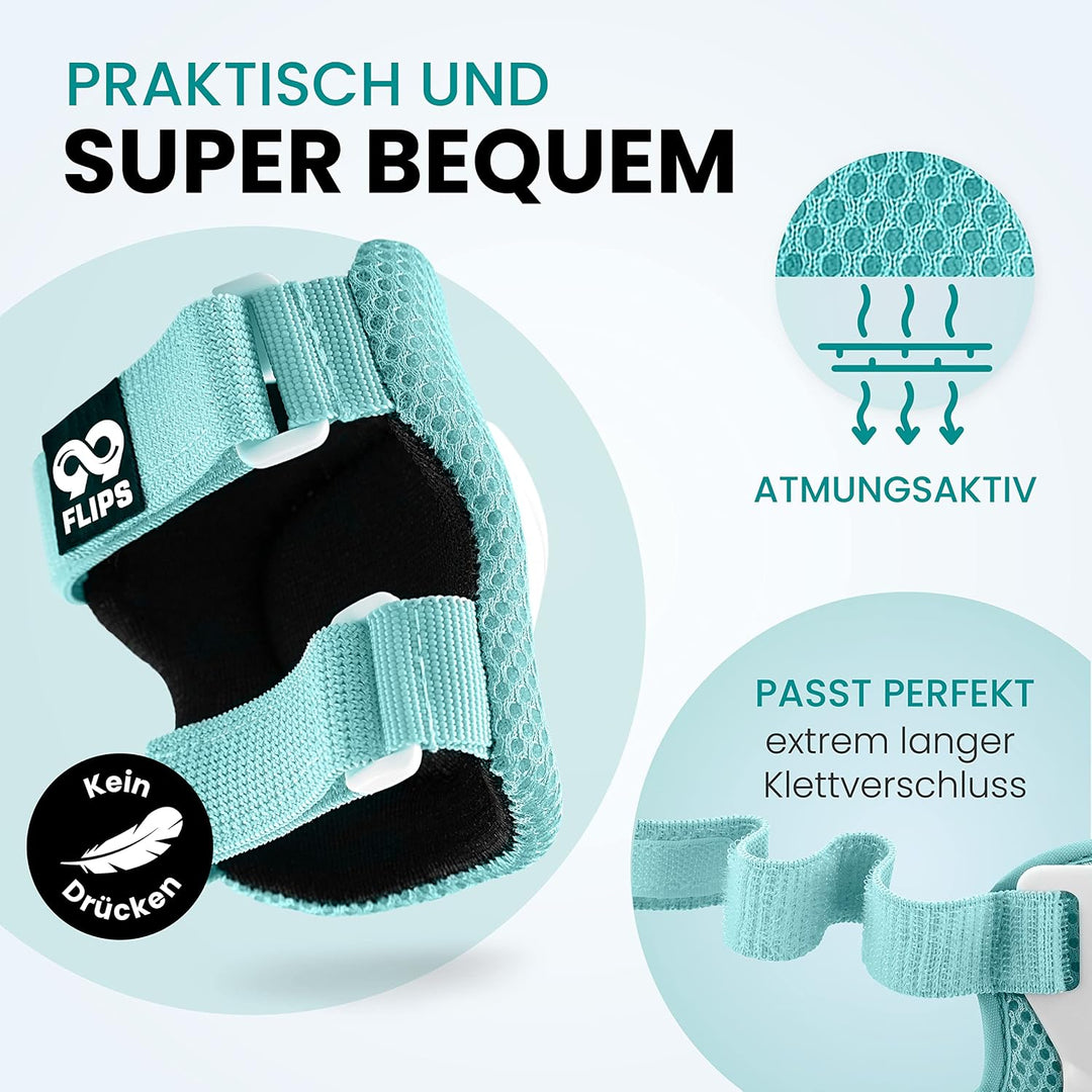 Schoner Inliner Kinder - TÜV Rheinland GS Zertifizierung - Flash Skateboard-Schutzausrüstung Inliner