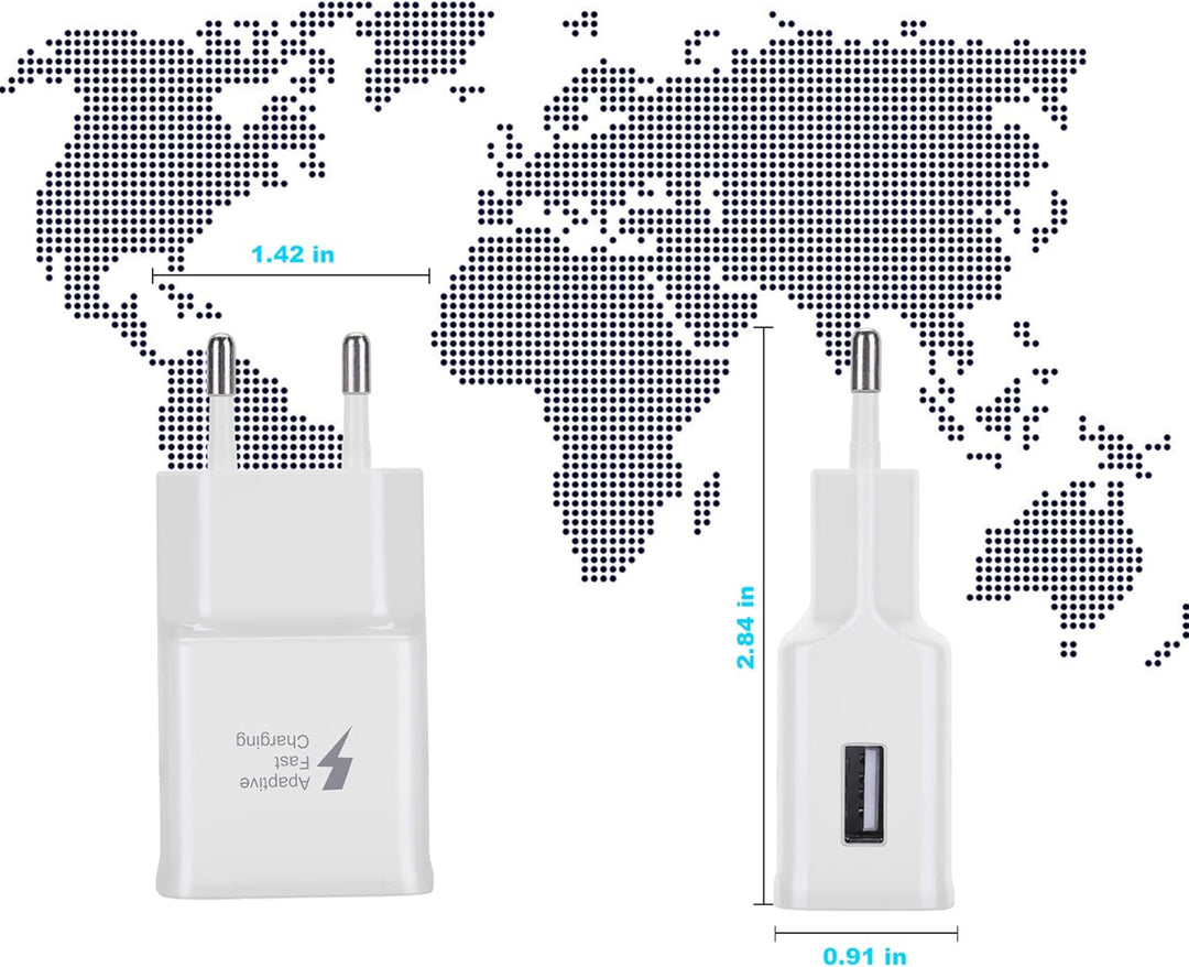KAIMENGLONG Ladegerät Fast Charge Schnellladegerät Netzteil mit 2M USB Typ C Nylon Ladekabel für Sam