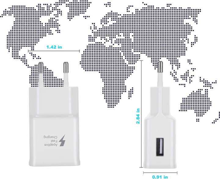 KAIMENGLONG Ladegerät Fast Charge Schnellladegerät Netzteil mit 2M USB Typ C Nylon Ladekabel für Sam