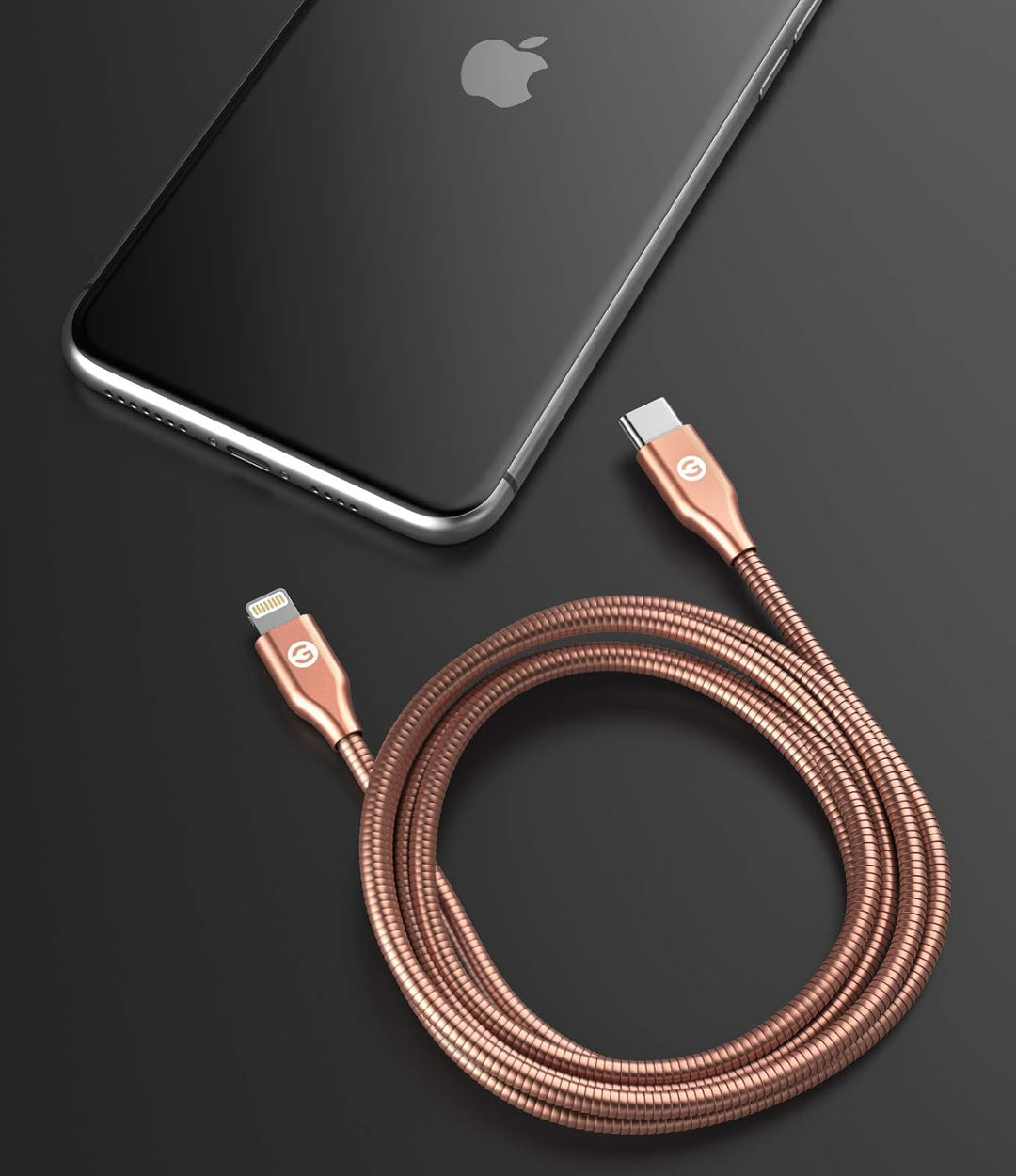 GALVANOX Haustiersicheres iPhone-Ladegerät, geflochtenes Metall-Lightning-auf-USB-C-Ladekabel, Apple