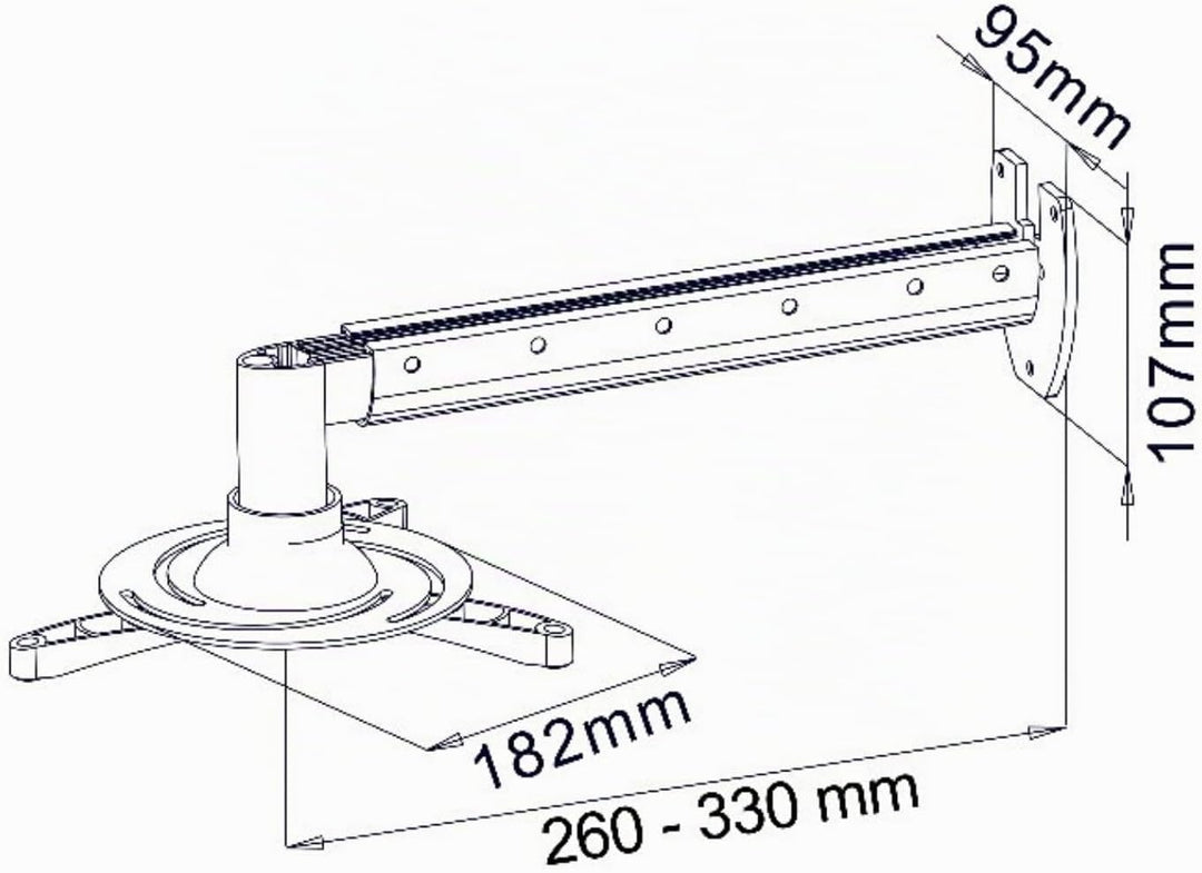 myWall H16-5WL Wandhalter für Beamer weiss