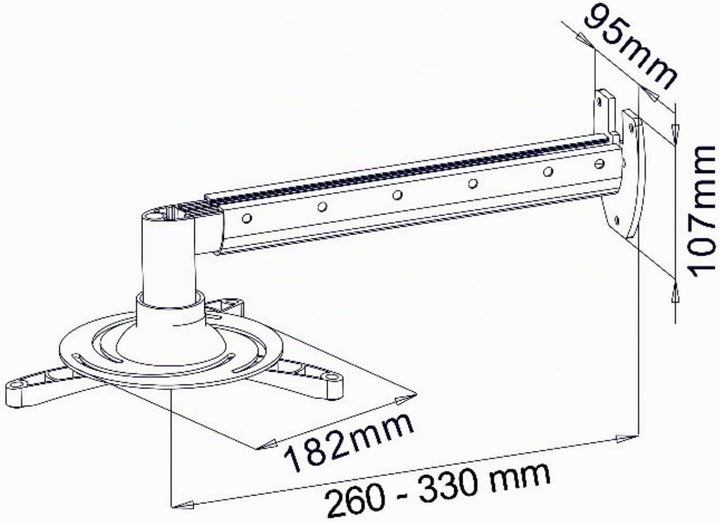 myWall H16-5WL Wandhalter für Beamer weiss