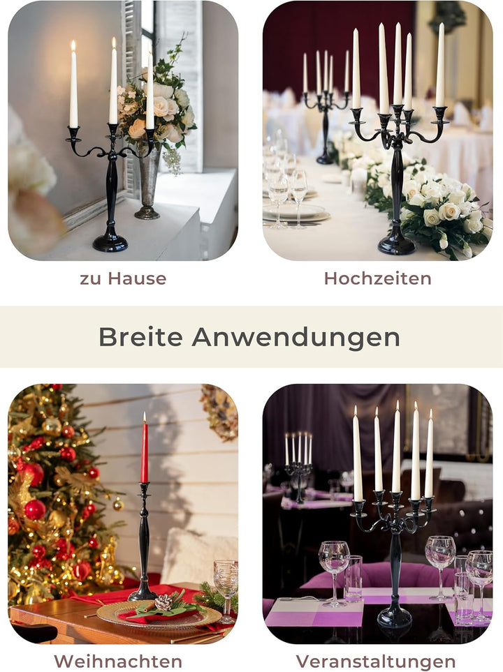 Gräfenstayn® Kerzenleuchter 1, 3 oder 5-armig Kerzenständer - Verschiedene Grössen - Leuchter Kandel