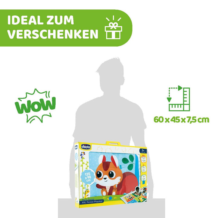 Chicco XXL Zauberwald Spielteppich, weicher bunter Teppich mit Waldtieren, für Babys erste Bewegunge