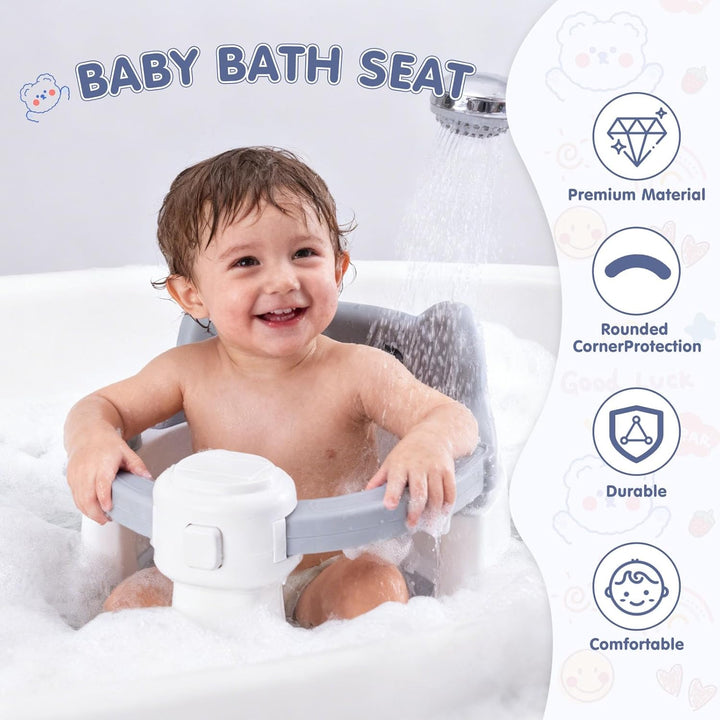 Badewannensitz Baby ab 6 Monate, Badesitz Baby Badewanne Sitz, Rutschfester badesitz baby mit 4 Saug