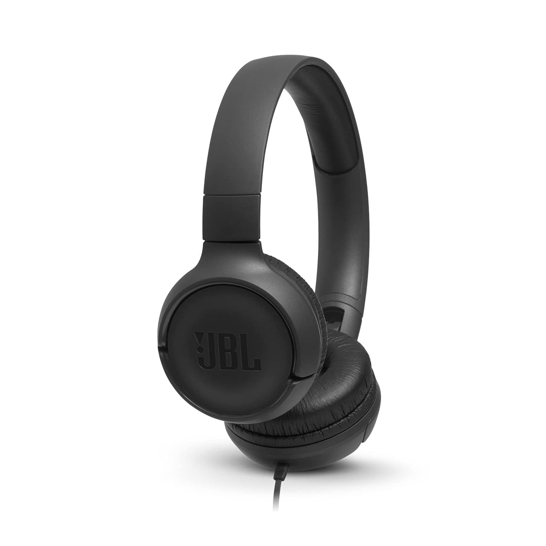 JBL Tune 500 On-Ear Kopfhörer mit Kabel - Schwarz – Ohrhörer mit 1-Tasten-Fernbedienung, integrierte