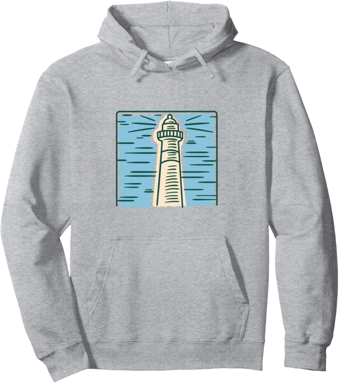 Minimalistischer Leuchtturm Pullover Hoodie