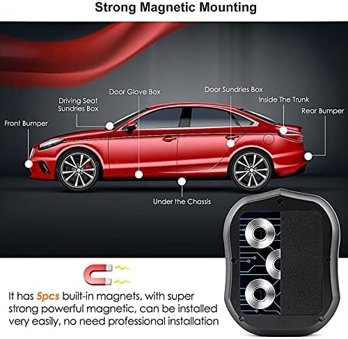 TKMARS 4G Tracker Auto GPS Tracker Auto Echtzeit-Ortung, 90 Tage Standby-Zeit, Stark Magnetisch Wass