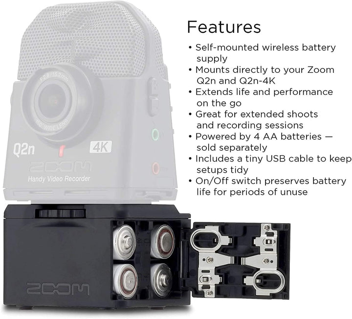 Zoom Q2n-4K/IF - Digitaler Audio-/Video-Recorder & BCQ-2n Akku für Q2n und Q2n-4K