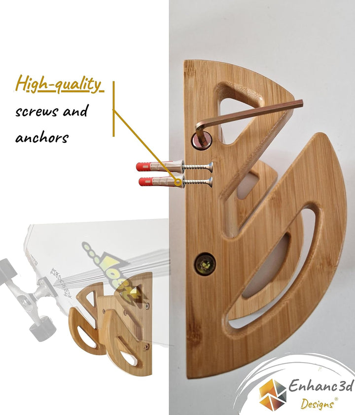 Skate-Wandhalterung aus Bambusholz, modernes und Robustes Design, Skate-Wandaufhänger, Longboard-Wan