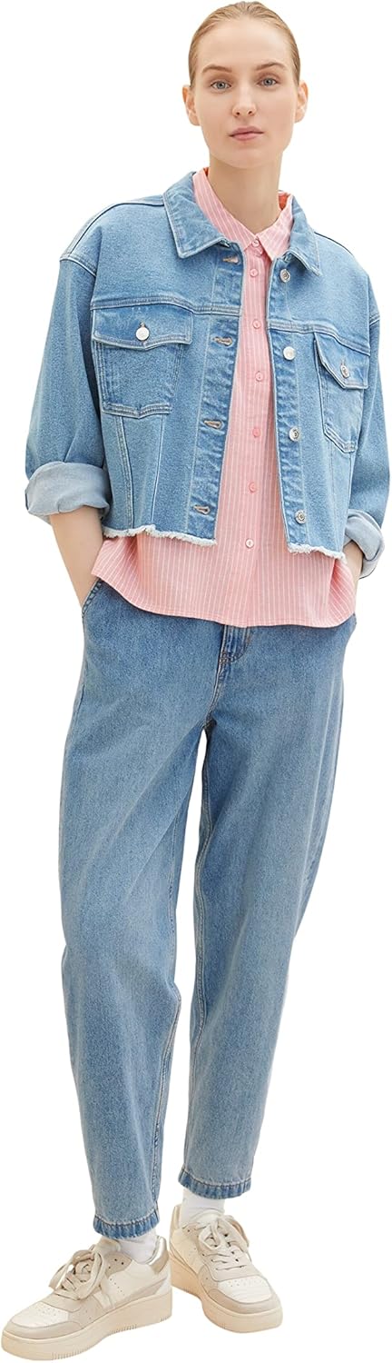 TOM TAILOR Damen Basic Bluse mit Streifen, 40 32065 - Rose Offwhite Stripe