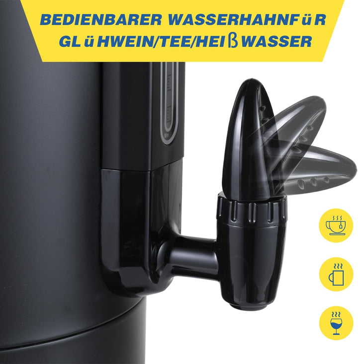 10L Glühweinkocher, 1800W Glühweinkocher mit Zapfhahn Thermostat,Einkochtopf Edelstahl mit Überhitzu