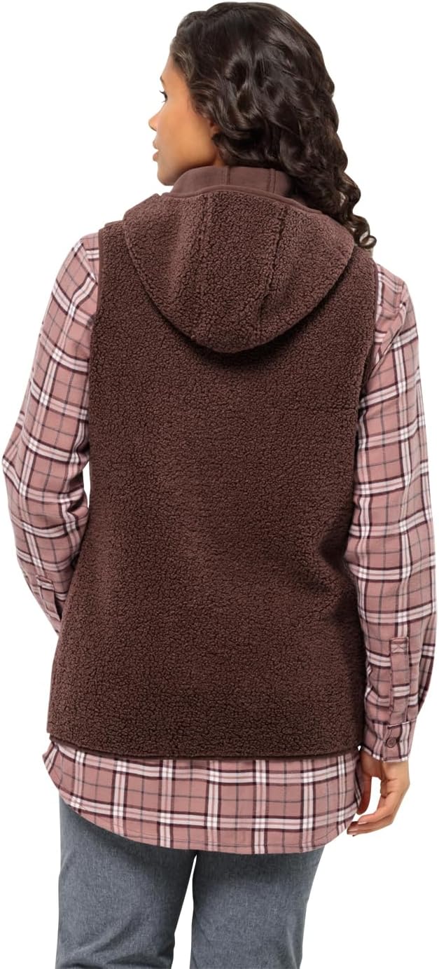Jack Wolfskin Damen High Curl Long Vest W Fleece-Weste, S boysenberry