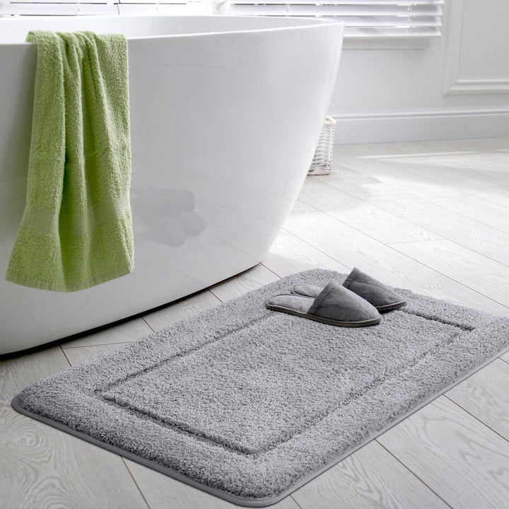 Badematte 60x90 cm, rutschfest & Waschbar, Weicher Mikrofaser Badezimmerteppich, Saugfähig & Schnell