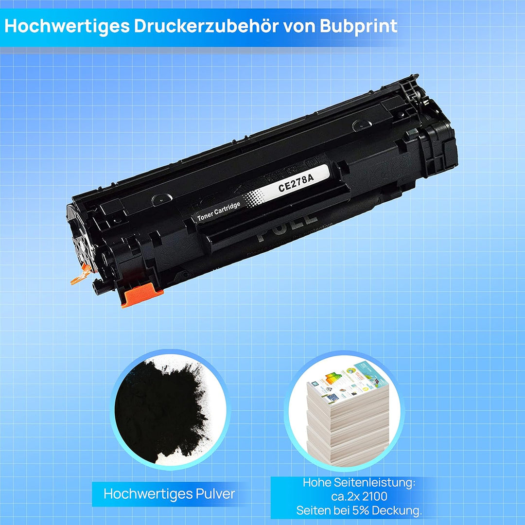 2 Toner kompatibel als Ersatz für HP CE278A 78A für Laserjet Pro M1536DNF M1537DNF M1538DNF M1539DNF