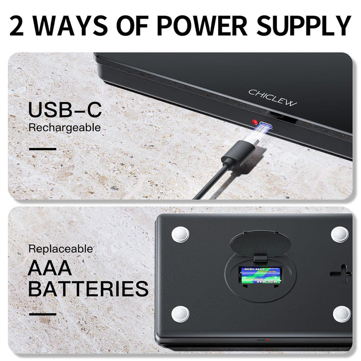 Wiederaufladbare Digitale Küchenwaage, 15KG Elektronische Waage Küche mit 5 Umschaltbaren Einheiten