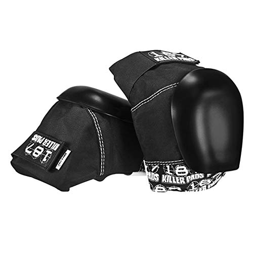 187 Pro Knieschützer Schwarz/Weiss Schwarze Kappe (XL)