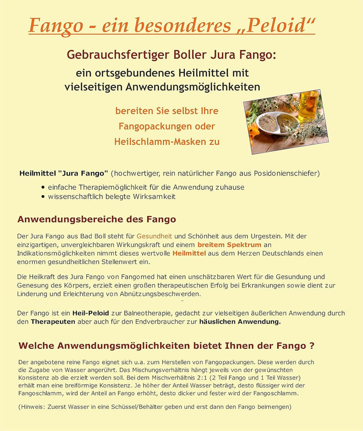 Boller Jura Fango, Fangopackung, Fangoschlamm, Fangoanwendungen; (3 kg) 3.00 kg (1er Pack), 3.00 kg