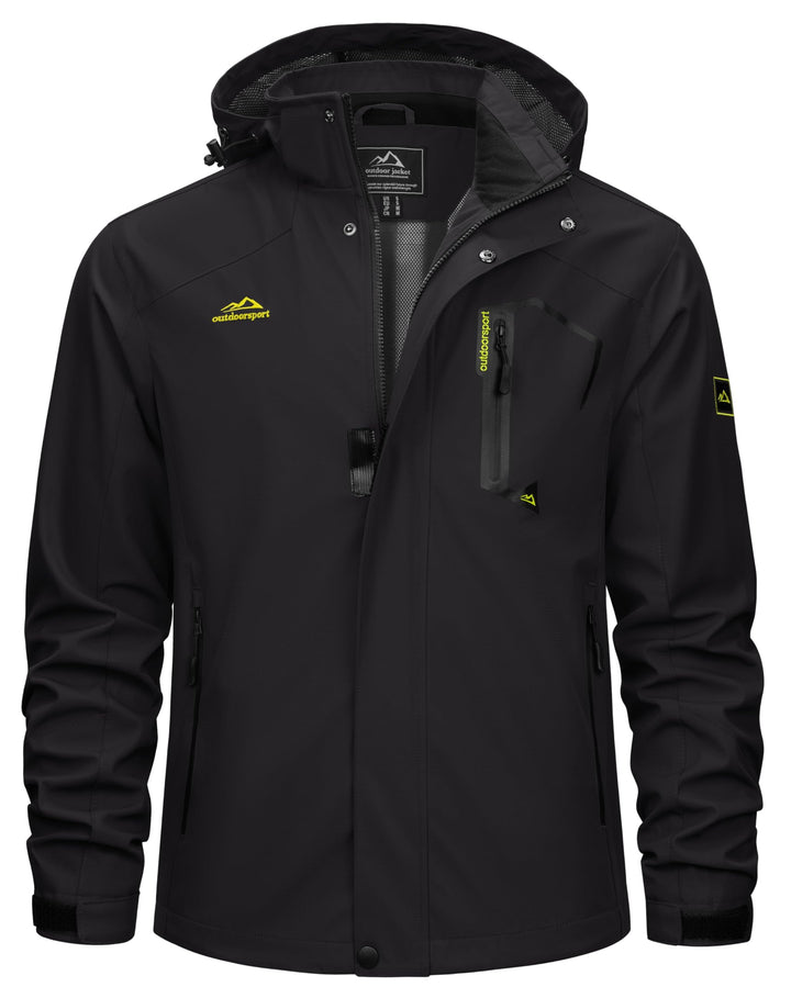 TACVASEN Herren Outdoorjacke Leicht Wasserabweisend Wanderjacke Übergangsjacke Funktionsjacke mit Ab
