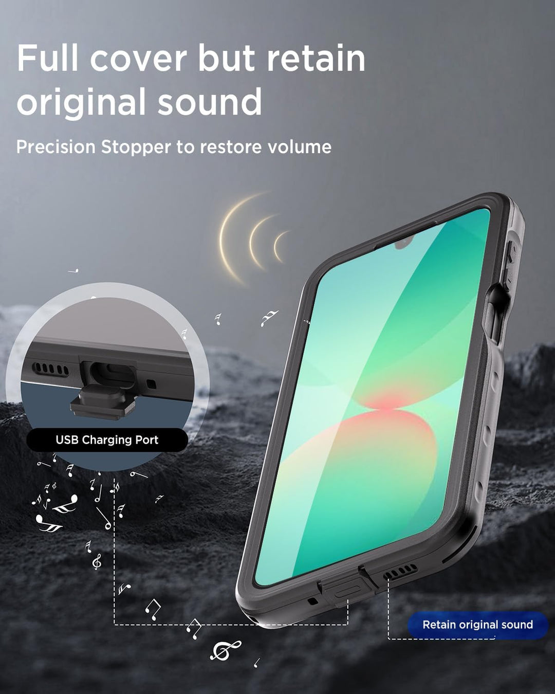 Miimall IP68 Wasserdicht Schutzhülle Kompatibel mit Samsung Galaxy A26 Hülle 360 Grad Full Case mit