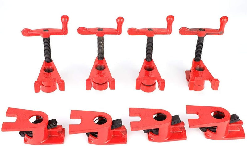 Cocoarm 4 Sets Rohr Schraubzwinge Schraubzwingen 3/4 Zoll Rohrzwingen Rohr Schnellspanner Clamp Holz