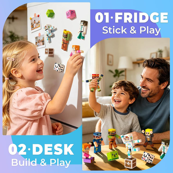Magneverse 20-Teile Set für Magnetische Bausteine, Bewegliche Spielfiguren mit 10 Berufsfiguren und