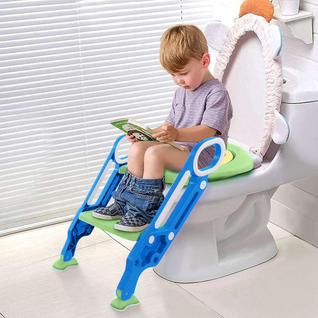 Toilettensitz Kinder mit Treppe, Aufun Toilettentrainer Faltbar Leiter Lerntöpfchen mit Treppe Baby