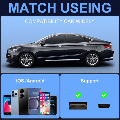 Wireless Android Auto und Carplay Wireless Adapter, Wireless 2 in 1 Stick wandelt verdrahtete Androi