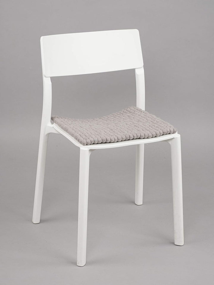 myfelt Filzkugel-Sitzauflage Stuhlauflage - Luis - quadratisch, 36x36 cm, Grau
