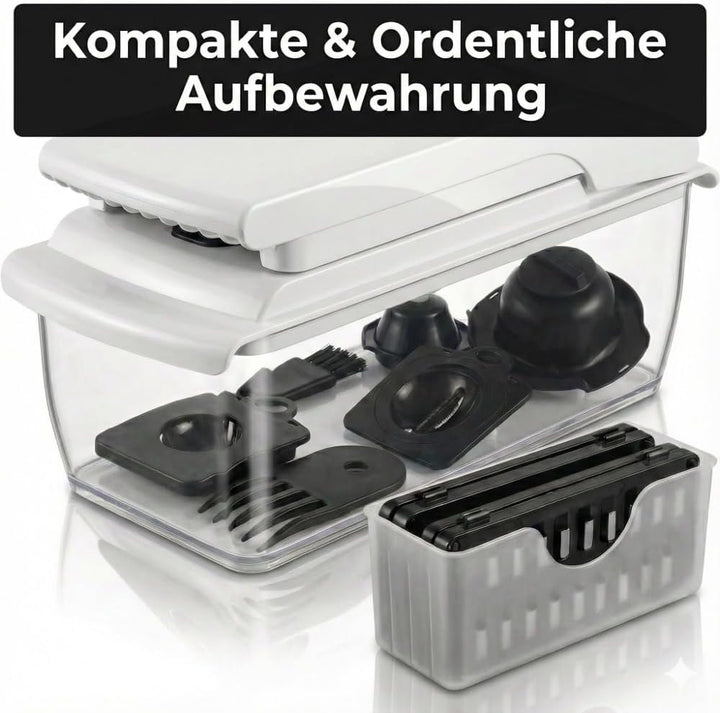 Gemüseschneider 22‑in‑1 – Spiralschneider, Zwiebel Zerkleinerer & Zwiebelschneider – Gemüsehobel, Ma