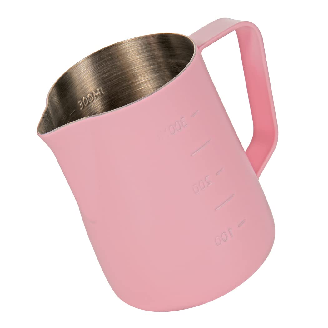 Dianoo Espresso Dampfkrug 350ml, Milchaufschäumkrug Edelstahl mit Messung, Milchaufschäumbecher, Kaf