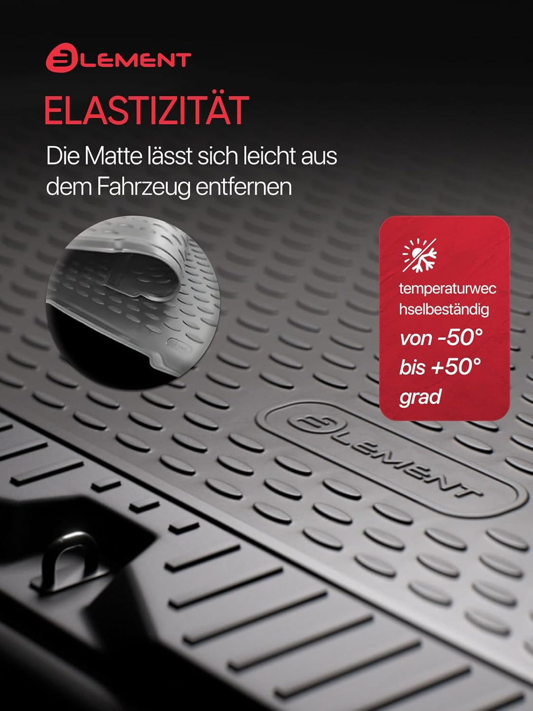Element Passgenaue Premium Antirutsch Gummi Kofferraumwanne - Citroen C4 Cactus, Mini SUV
